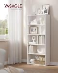 VASAGLE CUSTOS Collection - Bookshelf, 5-Tier Bookcase, Book Shelf, Open Storage Shelf, 9.4 x 23.6 x 52.8 Inches, for Living Room, Home Office, Dinning Room, Cloud White ULBC165T14