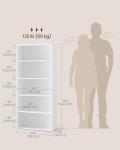 VASAGLE CUSTOS Collection - Bookshelf, 5-Tier Bookcase, Book Shelf, Open Storage Shelf, 9.4 x 23.6 x 52.8 Inches, for Living Room, Home Office, Dinning Room, Cloud White ULBC165T14