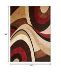 Home Dynamix Tribeca Slade Modern Area Rug, Abstract Brown/Red 5'2"x7'2"