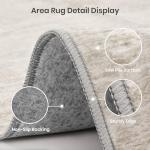 Valenrug Washable Rugs 6x9 - Ultra Thin Stain Resistant 6x9 Rugs for Living Room, Non Slip Backing 0.25" Low Pile Rugs for Bedroom, Folable Machine Washable Area Rug (6x9, Beige)