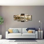 LUDUHU Yellow Orchid Flowers Canvas Print - Abstract Wall Art Painting Decor for Home Decoration Artwork Picture Bedroom Yellow Lily Floral (D,Oversize 40x20inch)