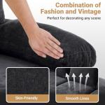 VINGLI 110" Sectional Couches for Living Room,U Shaped Couch with Double Chaise, 4-Seat Sofa Set with Chenille Fabric for Home Furniture,Black