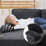 VINGLI 110" Sectional Couches for Living Room,U Shaped Couch with Double Chaise, 4-Seat Sofa Set with Chenille Fabric for Home Furniture,Black