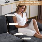 VINGLI 110" Sectional Couches for Living Room,U Shaped Couch with Double Chaise, 4-Seat Sofa Set with Chenille Fabric for Home Furniture,Black