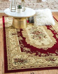 Unique Loom Versailles Collection Traditional Classic Floral Motif Area Rug (8' 0 x 10' 0 Rectangular, Burgundy/ Ivory)