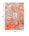 SAFAVIEH Area Rug 8x10 - Madison Collection - Large - Grey & Orange, Boho Abstract Design, Non-Shedding & Easy Cleaning, Ideal for Living Room, Bedroom, Office, Dining Space (MAD440G)