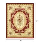 Unique Loom Versailles Collection Traditional Classic Floral Motif Area Rug (8' 0 x 10' 0 Rectangular, Burgundy/ Ivory)