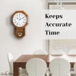 Pendulum Wall Clock Battery Operated - Real Wood Regulator Clock - Schoolhouse Design with Pendulum - Quiet, Non-Chiming - Wooden Wall Decor for Living Room Decor, Home, Office and Gift 18x11