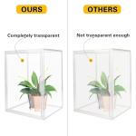 GUDEMAY Clear Stackable Plastic Storage Bins with Magnetic Lid, Dustproof Book & Cosmetic Display Cases, Large Figures Collectibles Showcase, Shoe Box, Protection Organizer (Transparent, L-3 Pack)