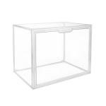 GUDEMAY Clear Stackable Plastic Storage Bins with Magnetic Lid, Dustproof Book & Cosmetic Display Cases, Large Figures Collectibles Showcase, Shoe Box, Protection Organizer (Transparent, L-3 Pack)