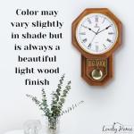 Pendulum Wall Clock Battery Operated - Real Wood Regulator Clock - Schoolhouse Design with Pendulum - Quiet, Non-Chiming - Wooden Wall Decor for Living Room Decor, Home, Office and Gift 18x11