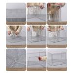 GUDEMAY Clear Stackable Plastic Storage Bins with Magnetic Lid, Dustproof Book & Cosmetic Display Cases, Large Figures Collectibles Showcase, Shoe Box, Protection Organizer (Transparent, L-3 Pack)