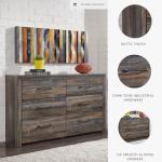 Signature Design by Ashley Drystan Rustic Industrial 6 Drawer Dresser, Weatherworn Brown