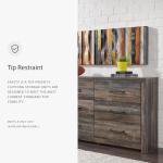 Signature Design by Ashley Drystan Rustic Industrial 6 Drawer Dresser, Weatherworn Brown
