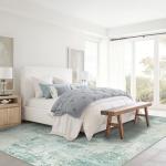 ROYHOME Modern Abstract Area Rug 4x6 Non Slip Non Shedding Rug Low Pile Stain Resistant for Bedroom Living Room,Green