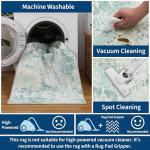 ROYHOME Modern Abstract Area Rug 4x6 Non Slip Non Shedding Rug Low Pile Stain Resistant for Bedroom Living Room,Green