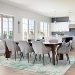 ROYHOME Modern Abstract Area Rug 4x6 Non Slip Non Shedding Rug Low Pile Stain Resistant for Bedroom Living Room,Green