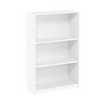 Furinno JAYA Book Shelf, 3-Tier Bookshelf, Bookcase with Adjustable Shelves, 9.5 x 24.5 x 40.3, for Living Room, Bedroom, Home Office, White