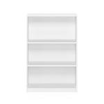 Furinno JAYA Book Shelf, 3-Tier Bookshelf, Bookcase with Adjustable Shelves, 9.5 x 24.5 x 40.3, for Living Room, Bedroom, Home Office, White