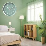 HZDHCLH Green Wall Clocks Battery Operated,12 inch Silent Non Ticking Modern Wall Clock for Living Room Bedroom Kitchen Office Classroom Decor