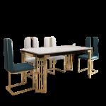 Metal Nordic Luxury Dining Table Kitchen Chairs Natural Design Center Dining Table Restaurant Marble Eettafel Home Furniture