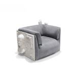 Modern plaster art wall living room single sofa