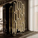 Light luxury high-end solid wood dining side cabinet designer luxury art wall decorative locker