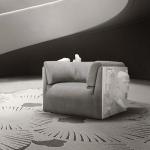 Modern plaster art wall living room single sofa