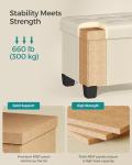 SONGMICS Storage Ottoman, Small Ottoman Foot Rest with Legs, 12.6 x 15.8 x 13.2 Inches Foot Stool, Load up to 660 lb, for Living Room, Bedroom, Dorm, Cream White ULSF012W01