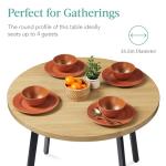 Best Choice Products Round Mid-Century Modern 35.5in Dining Table, Space-Saving Dinette for Home, Kitchen, Apartment w/Steel Legs - Natural