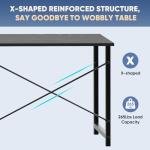 DUMOS 32 Inch Office Small Computer Desk Modern Simple Style Writing Study Work Table for Home Bedroom - Wood Black