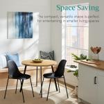 Best Choice Products Round Mid-Century Modern 35.5in Dining Table, Space-Saving Dinette for Home, Kitchen, Apartment w/Steel Legs - Natural