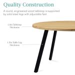 Best Choice Products Round Mid-Century Modern 35.5in Dining Table, Space-Saving Dinette for Home, Kitchen, Apartment w/Steel Legs - Natural