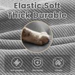 ROWHY Oversized Modular Sectional Sofa with Movable Ottoman, 112 Inch 4 Seat Modern Corduroy Sofa Set, Convertible L Shaped Couch for Living Room and Office, Dark Grey