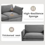 ROWHY Oversized Modular Sectional Sofa with Movable Ottoman, 112 Inch 4 Seat Modern Corduroy Sofa Set, Convertible L Shaped Couch for Living Room and Office, Dark Grey