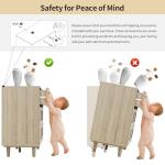 51" Rattan Dresser for Bedroom, 6 Drawer Wide Dresser, Boho&Farmhouse Chest of Drawers, Clothes Storage Cabinet, Metal Handle&Wood Legs for Hallway, Living Room, Bedroom, Wood