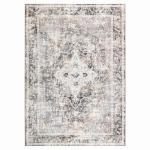 YOH Boho Washable Rug 5x7, Charcoal Gray Vintage Non Slip Area Rug, Distressed Indoor Carpet for Living Room Bedroom Kitchen Office