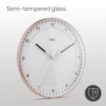 Braun Classic Large Analogue Wall Clock with Silent Sweep Movement, Easy to Read, 30cm Diameter in Rose and White, Model BC17PW.
