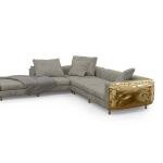 Modern simple living room fabric sofa hotel leisure sofa L-shaped left concubine seat sofa high elastic comfortable seat