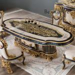 Luxury  dining table and chair combination large apartment court solid wood dining table  long dining table furniture