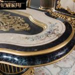Luxury  dining table and chair combination large apartment court solid wood dining table  long dining table furniture
