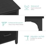 Lufeiya Computer Desk with File Drawers Cabinet, 47 Inch Reversible Home Office Desks with Filing Cabinet for Small Space, Gaming Study Writing Table PC Desks, Black