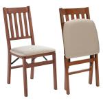MECO STAKMORE Arts and Craft Folding Chair Fruitwood Finish, (Set of 2) , 22.5 in x 17 in x 35.5 in