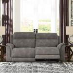 Signature Design by Ashley Next-Gen DuraPella Faux Leather Zero Wall Power Reclining Sofa with USB, Slate Gray