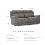 Signature Design by Ashley Next-Gen DuraPella Faux Leather Zero Wall Power Reclining Sofa with USB, Slate Gray