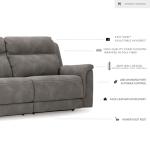 Signature Design by Ashley Next-Gen DuraPella Faux Leather Zero Wall Power Reclining Sofa with USB, Slate Gray