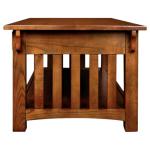 Leick Home Mission Impeccable Coffee Table, Solid Wood with 2 Drawers & Shelf, Medium Oak Finish, Blackened Hardware, Slatted Sides, Easy Assembly, 48 in W x 24 in D x 19 in H, 8204