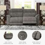 Signature Design by Ashley Next-Gen DuraPella Faux Leather Zero Wall Power Reclining Sofa with USB, Slate Gray
