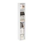Furinno LUDER Book Shelf, 6-Tier Tall Modern Bookshelf, Bookcase with Open Shelves, 9.3" x 12" x 71", for Living Room, Bedroom, Home Office, White