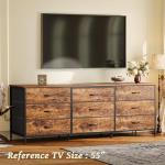 Huuger 63 Inch Dresser for Bedroom, Dresser for Closet with 9 Drawers, Large TV Stand for 55, 65, 70 Inch TV, Entertainment Center with Storage, Wide Long Chest of Drawers, Rustic Brown